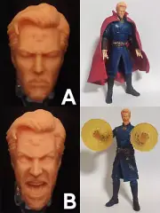 1/12 Unpainted Three Eyes Doctor Strange Head Carved Fit 6'' ML Action Figure