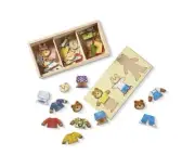 MELISSA & DOUG Mix 'n Match Wooden Bear Family Dress-Up Puzzle With Storage Case