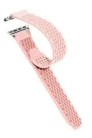 Noomoon LABB Interlocking Watch Strap for Apple Watch in rose Pink with SILVER