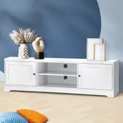 Oikiture Entertainment Unit TV Cabinet Stand 140/160/180cm Storage Shelf White