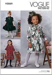 [Vogue] Patterns Paper Pattern V2059A Children's Dresses A (3-4-5-6-7-8)