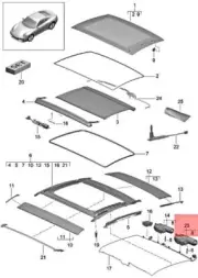 Genuine PORSCHE 911 991 Carrera Drive For Sunlight Roller Blind 99162491300 (for: Porsche)