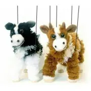 Yarn Cow 4 Legged Black & White String Marionette 6" Puppet Great Gift Idea NP