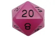MDG Glow Mega Acrylic d20 Dice 35mm - Purple w/ Black