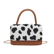Fashion Splicing PU Plush Shoulder Purse Lady Small Chain Envelope Messenger Bag Popular Simple Female Daily Bag
