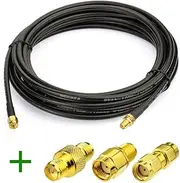 WIFI Aerial Antenna Cable RP-SMA Male to Female KSR195 Cable and Adapter Kit for Wireless Security Camera WiFi Router Range Extender Gateway Wireless PCI Express PCIE Network Card USB Adapter