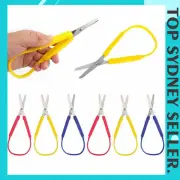 Loop Scissors Colorful Grip Scissors Loop Handle Self-Opening Scissors Tool Trim