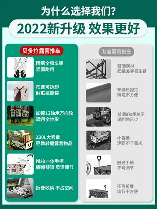 露營車推車營地車桌板推車手推野餐戶外拉桿小拉車可折疊野營拖車