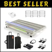 Portable 25.2"x13.8" Aluminum Guitar Pedal Board with Isolated Power & Light Bar