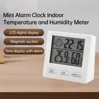 Indoor Temperature Humidity Meter Digital Thermometer Hygrometer Clock Display
