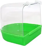 GANAZONO Caged Bird Bath for Small Birds Covered Parrot Bath Cage Bath for Canaries Budgies Parrots Random Color for Bird Bathing Needs