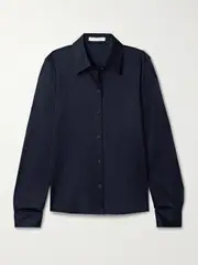 [HELMUT LANG] HELMUT LANG - Satin-jersey Shirt - Midnight blue - x large x large Blue