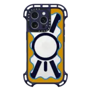 iPhone 16 Pro Ultra Bounce Case MagSafe Compatible Blue and Yellow Wavy Border