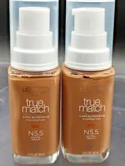 (2 Pack) L'Oreal True Match Super Blendable Liquid Foundation Makeup Vegan #N5.5