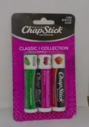 Chapstick Lip Balm Skin Protect Classic Collection Mint Cherry Strawberry 3 Pack
