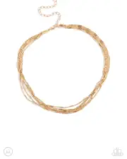 Paparazzi Monochromatic Marvel Gold Choker NWT
