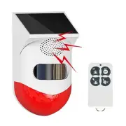 Solar Strobe Alarm Light with Motion Sensor Siren Outdoor Alarm Siren with Re...