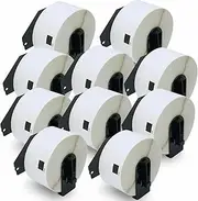 BETCKEY - 10 Rolls DK-11208 Large Address Labels Compatible with Brother, 38 mm x 90 mm, Black on White, 4000 Labels for Brother QL Label Printer