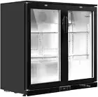 Bar Fridge, 2 Glass Door Mini Fridges Organiser Refrigerator Chest Freezer Porta