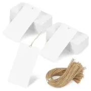 100PCS Paper Gift Tags with String Hang Tags Blank Hanging Labels White
