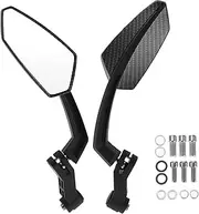 ACROPIX M8/M10 Motorcycle Rear View Mirrors Bar End Side Mirrors Mount Adjustable Carbon Fiber Pattern Black Plastic Prismatic Shape