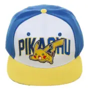 Pokemon Pikachu Colorblock Flat Bill Snapback Hat Bioworld