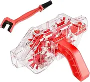 Motorcycle Chain Cleaning Kit – Clear Portable Bike Chain Cleaner, Non-Slip Ergonomic Tool | Simplified Cleaning Workflow Chain Degreaser Brush For, Road Bike, Workshop & Home Use
