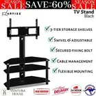 Artiss TV Stand Mount Swivel Bracket 3 Tier Floor Shelf Entertainment Unit Black