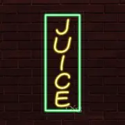 NEW "JUICE" w/BORDER VERTICAL 30x12x1 INCH LED FLEX WINDOW INDOOR SIGN 30996