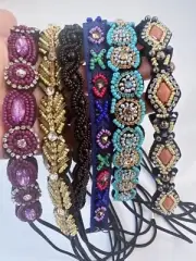 NEW Women Retro Crystal Boho Bohemia Hippie bead Elastic hair head band Headband