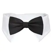 Bow Tie for Dogs, Dog Bow Tie, Handcrafted Black Dog Bowtie XXL Black White