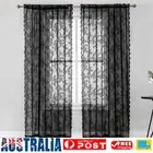 2pcs Sheer Curtain Black Lace Window Curtain Room Rustic Voile Curtain Decors
