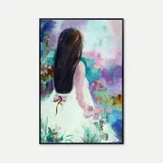 Lost Among the Lilies - Framed Original Oil Paint On Canvas - Style C