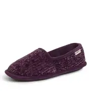 Dearfoams womens Chenille Closed Back Slipper, Aubergine, X-Large US