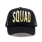 Black SQUAD Snapback Mesh Baseball Cap