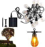 Solar Powered String Lights | Waterproof Holiday Tree Decoration String Lights,Atmosphere Lighting Vintage-Style with 8 Modes for Wedding Christmas