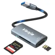 USB SD 4.0 Card Reader, 2 in 1 Memory Card Reader SD Card to USB Adapter, for...