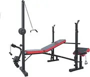 Back Adjustable Weight Bench Press Multi-station Fitness 8in1 Home Gym Equipment Curl with Pull Bar