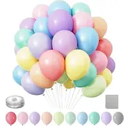 Lumjoy Pastel Balloons 50pcs 5 Inch 12cm small mini Decorative Latex Assorted Party Macaron Balloon for Birthday Baby Shower Wedding Engagement Graduation Festival Decorations