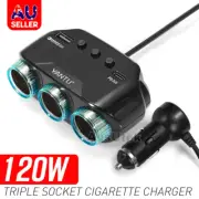 Dual USB LCD Car Charger Cigarette Lighter Double Power Adapter Socket Splitter