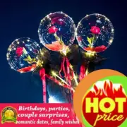 Transparent LED Luminous Balloon Rose Wedding Party Valentine Lamp Decoration V$