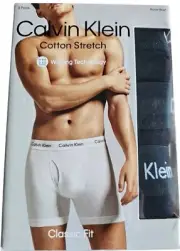 NEW 3 Pack Black Calvin Klein Mens Classic Fit Cotton Stretch BOXER BRIEFS XL