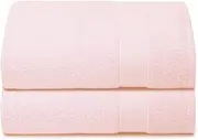 Elvana Home Premium Cotton Oversized 2 Pack Bath Sheet 35x70-100% Pure Cotton - Ideal for Everyday use - Ultra Soft & Highly Absorbent - Machine Washable - Pink