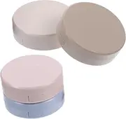 [HAMPPLIES] 4pcs Portable Lens Storage Box Leakproof Cosmetic Case Compact for Travel Includes Oatmeal Soft Milk Lightweight and Practical
