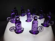 30 Vintage Large Purple Glitter Loop Handle Candles for Ceramic Christmas Trees