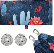 Blue Cacti Agave Plant Outdoor Hammocks with Tree Straps Swing Hammock for Camping & Hiking Essential