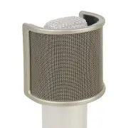 Geekria for Creators Mic Metal Pop Filter, Windscreen Cover (Size S / Nickel)