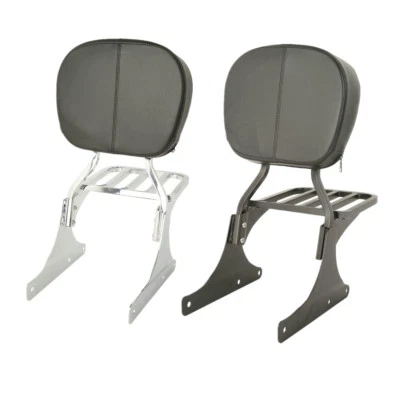 Backrest Sissy Bar Luggage Rack Fit For Harley Softail FatBoy FLSTF Chrome/Black