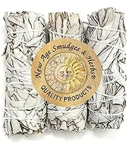 (Pack of 3)-New Age Smudges & Herbs -Premium California White Sage Incense 4 Inches Long. Home Cleansing Incense,Fragrance,Meditation,Smudging Rituals.California Smudge Sticks Rituals -4 Inch