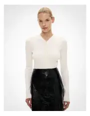 [Witchery] Hi V Knit Cardigan in Chalk